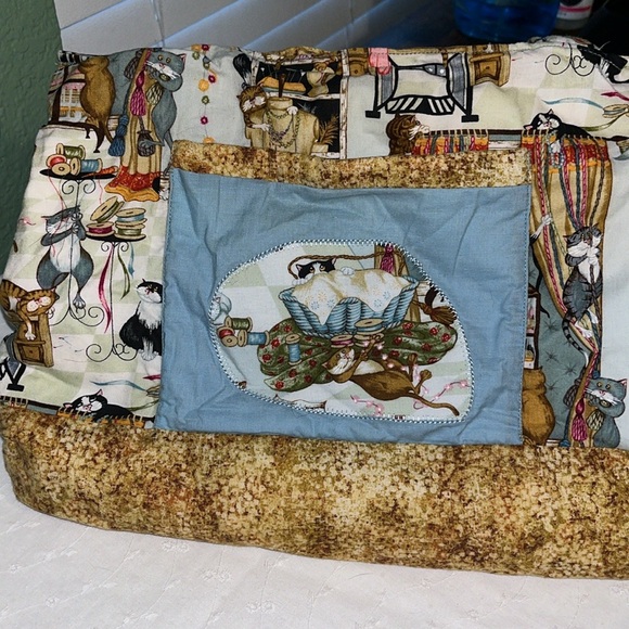 Vintage purse • Cat lovers handmade purse • cat bag • lots of pockets • kittens - Picture 4 of 9